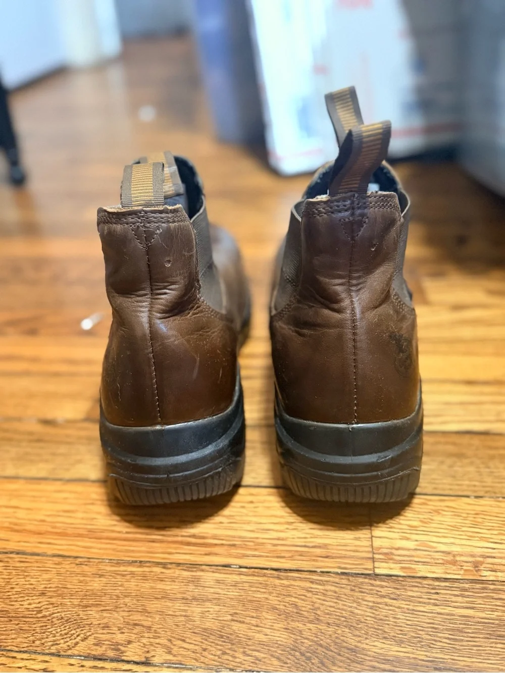 Georgia Boot Eagle One Waterproof Chelsea Work Boots Brown Leather Men’s